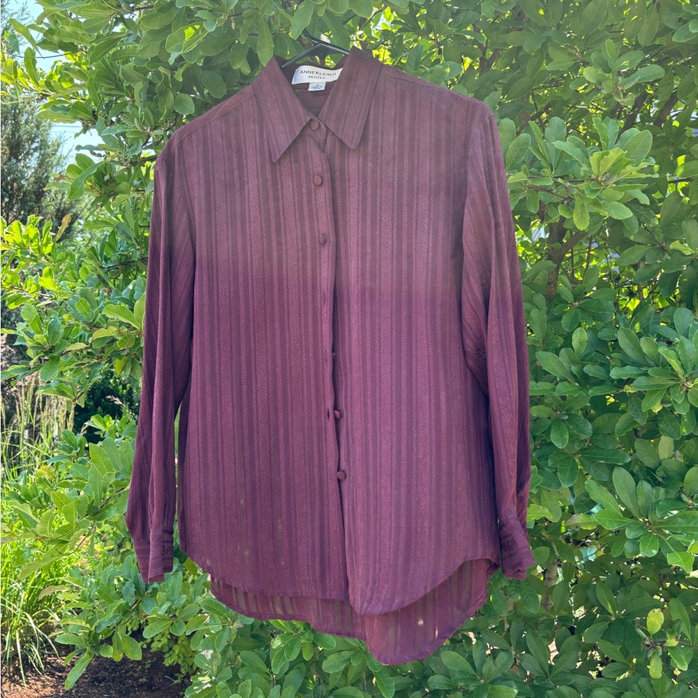 Anne Klein Purple Blouse - Picture 1 of 4
